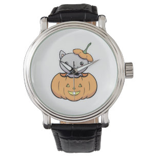 Halloween Pumpkin Cat Armbandsur