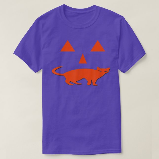 Halloween Pumpkin Cat Jack-o-Lantern - Roligt Spoo T Shirt (Design framsida)