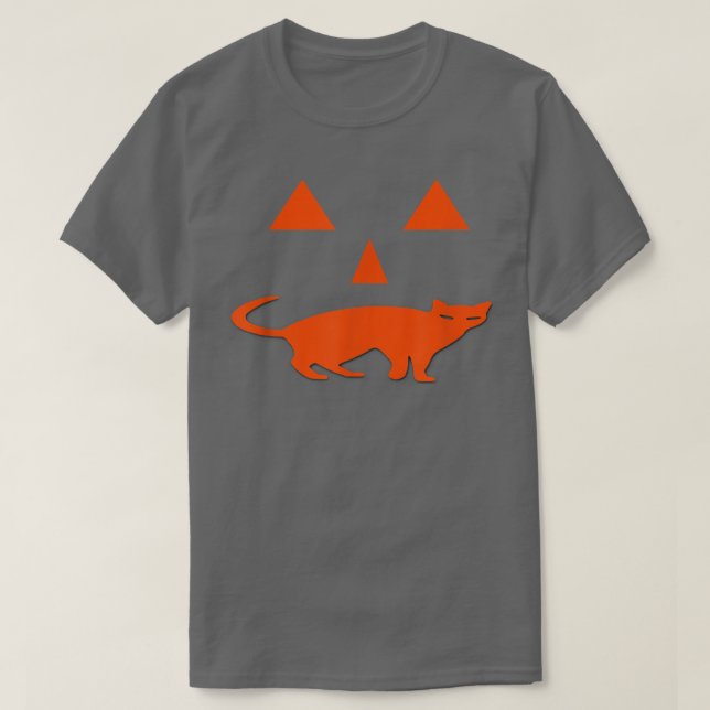 Halloween Pumpkin Cat JackoLantern Roligt Spooky T Shirt (Design framsida)