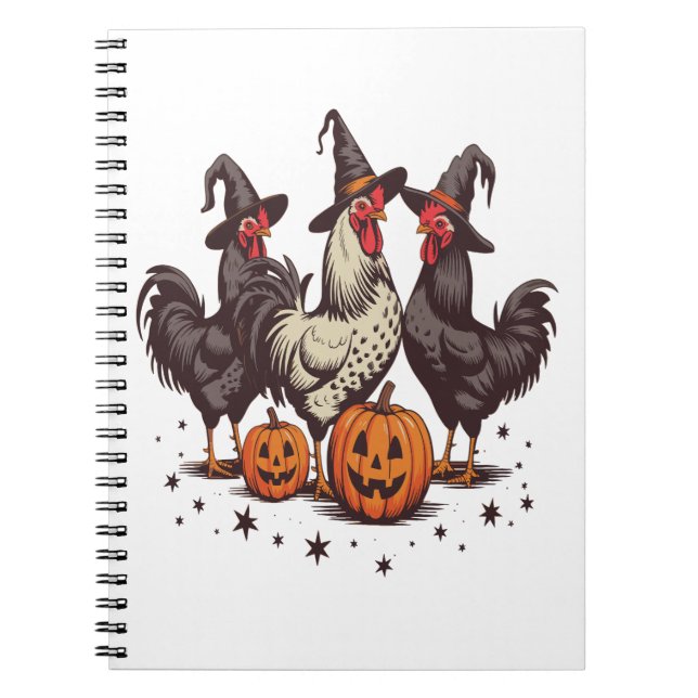 Halloween Pumpkin Chicken Witch Fall Anteckningsbok (Framsidan)