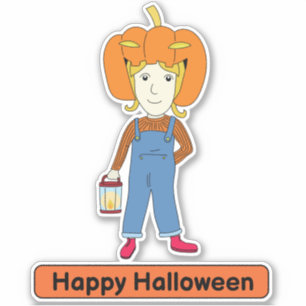Halloween Pumpkin Costume Boy Sticker Klistermärken