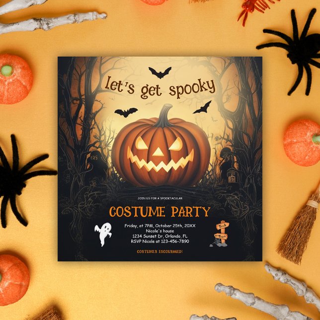 Halloween Pumpkin Costume Party Inbjudningar (Halloween Pumpkin Costume Party Invitation)