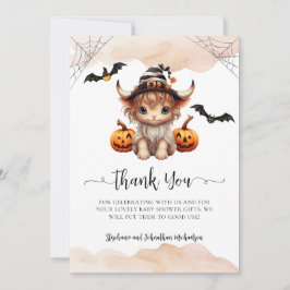 Halloween Pumpkin Cow Little Boo Baby Tack Kort