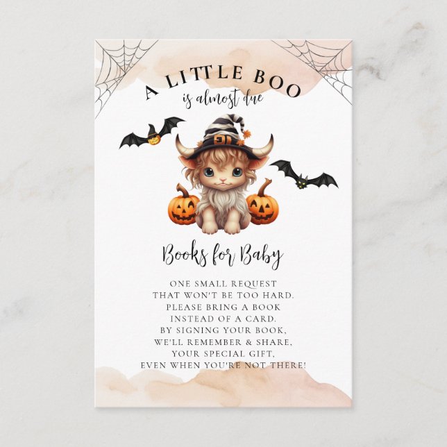 Halloween Pumpkin Cow Little Boo Bokar för Baby Tilläggskort (Framsida)