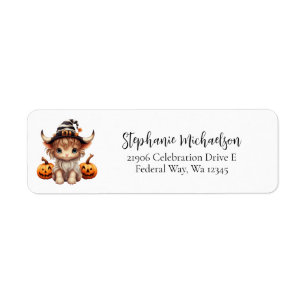 Halloween Pumpkin Cow-Returadress Returadress Etikett