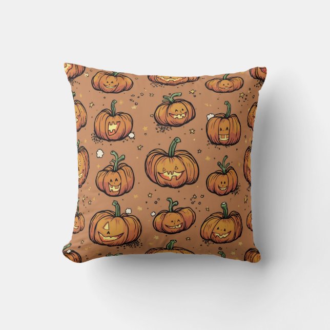 Halloween Pumpkin Cushion Kudde (Framsida)