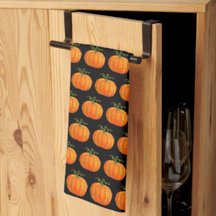 Halloween Pumpkin Cute Mönster Orange Fall Websar Kökshandduk