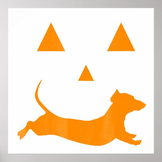 Halloween Pumpkin Dachshund Jack-O-Lantern Costum Poster (Framsidan)