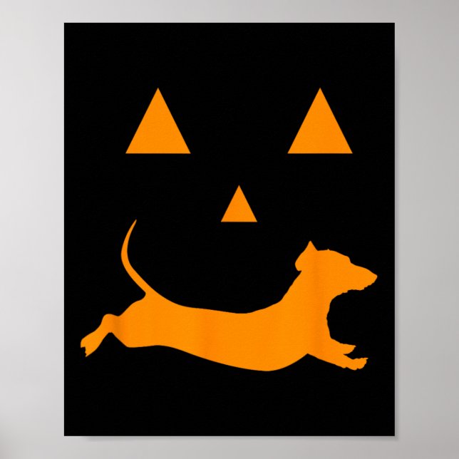 Halloween Pumpkin Dachshund Jack-o-lantern Costum Poster (Framsidan)