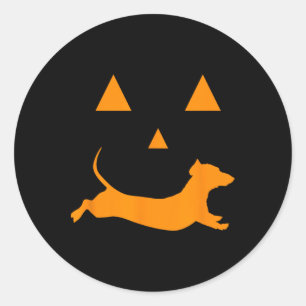 Halloween Pumpkin Dachshund Jack-o-lantern Costum Runt Klistermärke