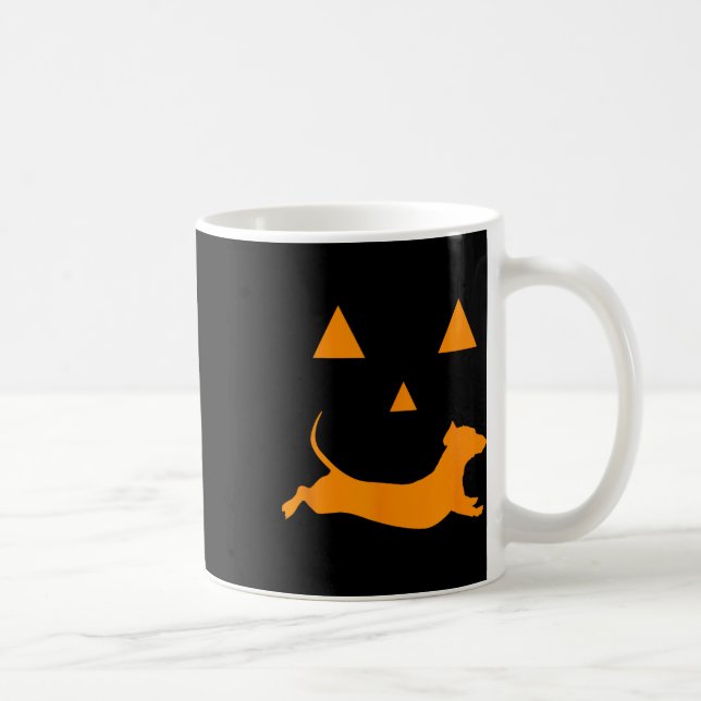Halloween Pumpkin Dachshund Jack-o-lantern Costume Kaffemugg (Höger)