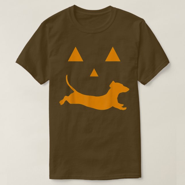 Halloween Pumpkin Dachshund Jacko'lantern T Shirt (Design framsida)