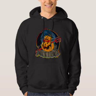 Halloween Pumpkin Djävulen Trident Zombie Monster Hoodie