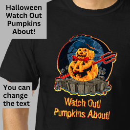 Halloween Pumpkin Djävulen Trident Zombie Monster T Shirt