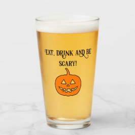 Halloween Pumpkin Eat, Drink och Blå glas