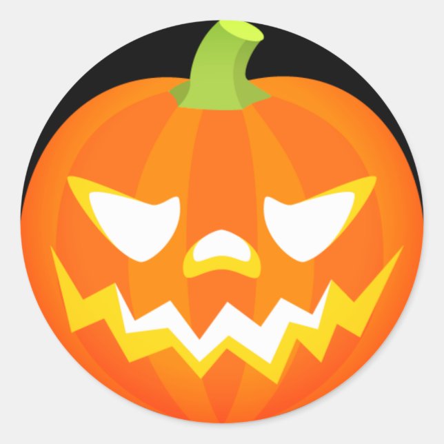 Halloween Pumpkin Emoji Runt Klistermärke (Framsida)
