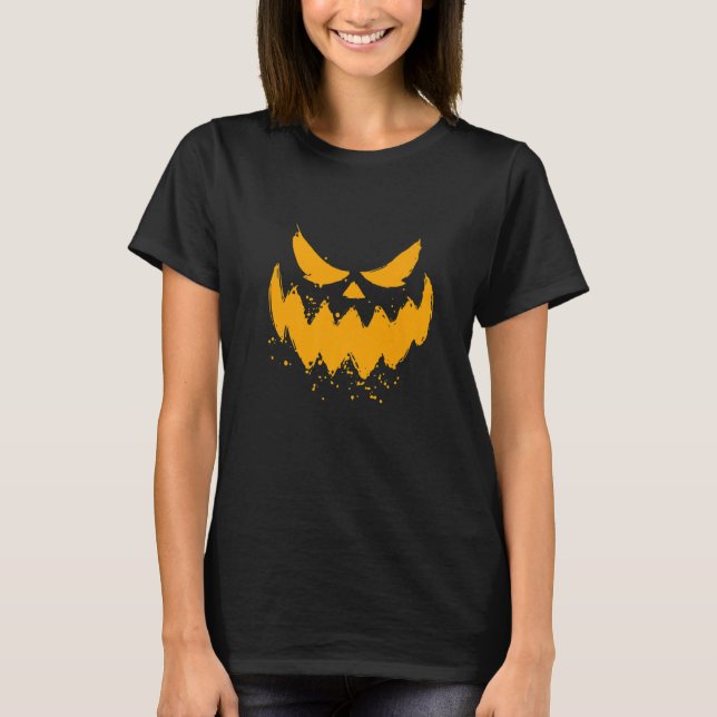 Halloween pumpkin face t shirt (Framsida)