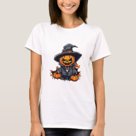 Halloween Pumpkin-Fågelskrämma Adsible Fall Decor T Shirt