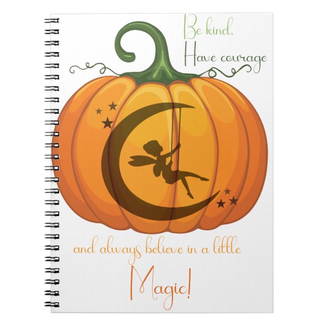 Halloween Pumpkin Fairy-design Anteckningsbok (Framsidan)
