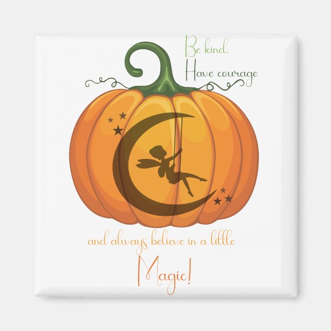 Halloween Pumpkin Fairy-design Magnet (Framsidan)