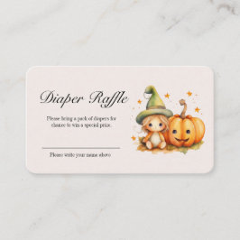 Halloween Pumpkin Fall Baby Diaper Raffle Tilläggskort