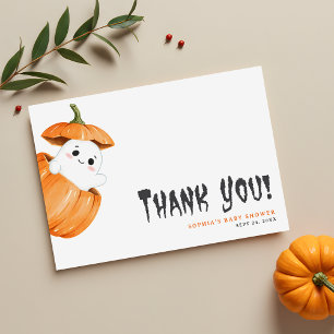 Halloween Pumpkin Fall Baby Shower Tack Kort