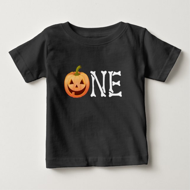 Halloween Pumpkin First Birthday Shirt T Shirt (Framsida)