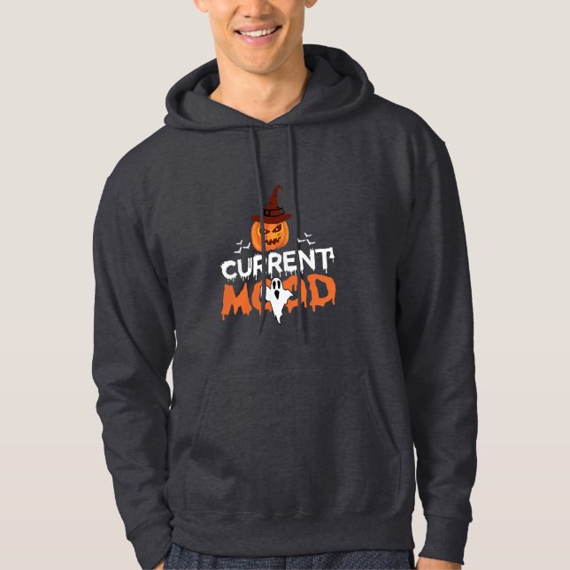 Halloween Pumpkin Fladdermus Aktuell Mood Horror Hoodie (Framsida)
