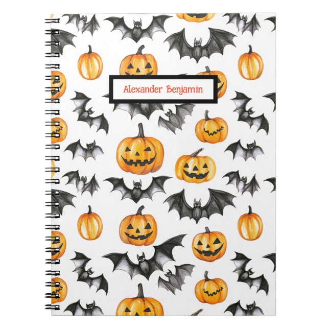 Halloween Pumpkin Fladdermus Anteckningsbok (Framsidan)