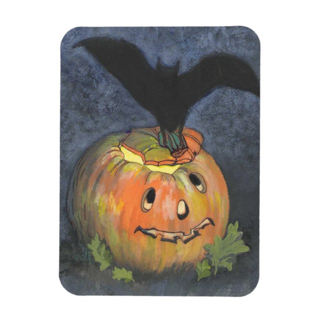 Halloween Pumpkin Fladdermus Flex Magnet (Vertikal)