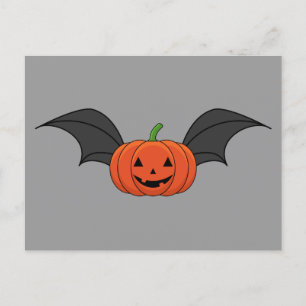 Halloween Pumpkin Fladdermus Helg Vykort