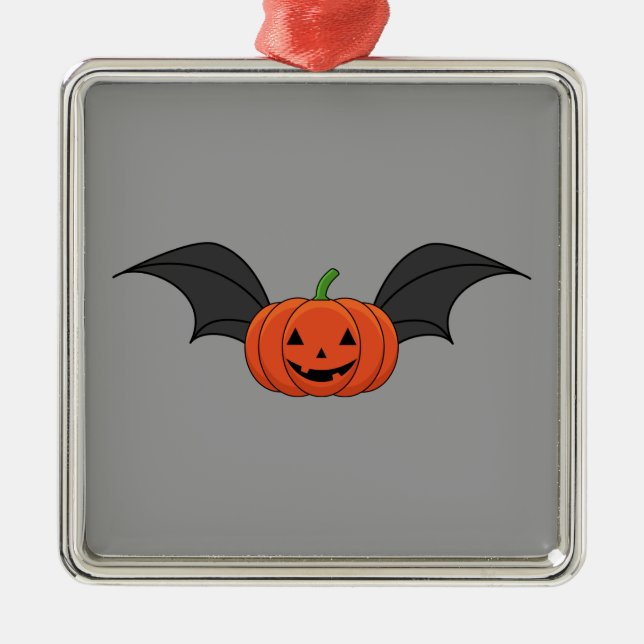 Halloween Pumpkin Fladdermus Julgransprydnad Metall (Framsidan)