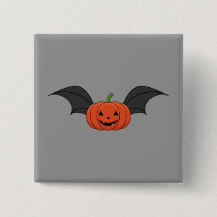 Halloween Pumpkin Fladdermus Knapp