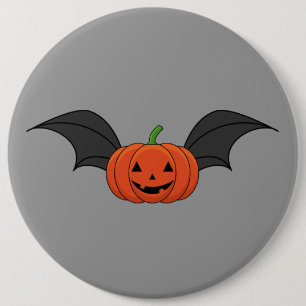 Halloween Pumpkin Fladdermus Knapp