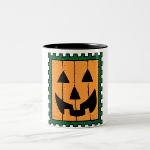 HALLOWEEN PUMPKIN FRIMÄRKE Två-Tonad MUGG