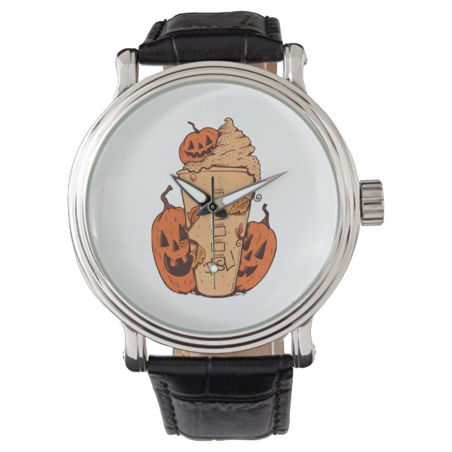 Halloween Pumpkin Funny Halloween Pumpkin Armbandsur (Framsida)