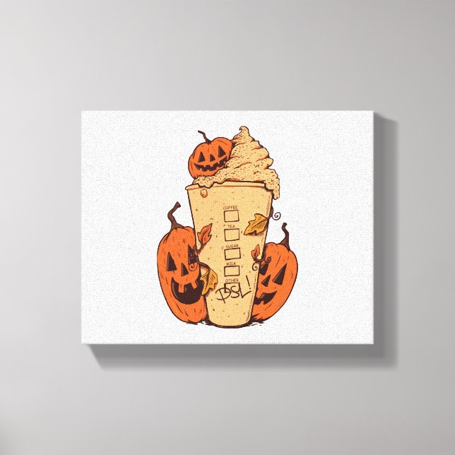 Halloween Pumpkin Funny Halloween Pumpkin Canvastryck (Framsida)