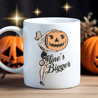 Halloween Pumpkin Funny Retro Orange Mines Bigger Kaffemugg
