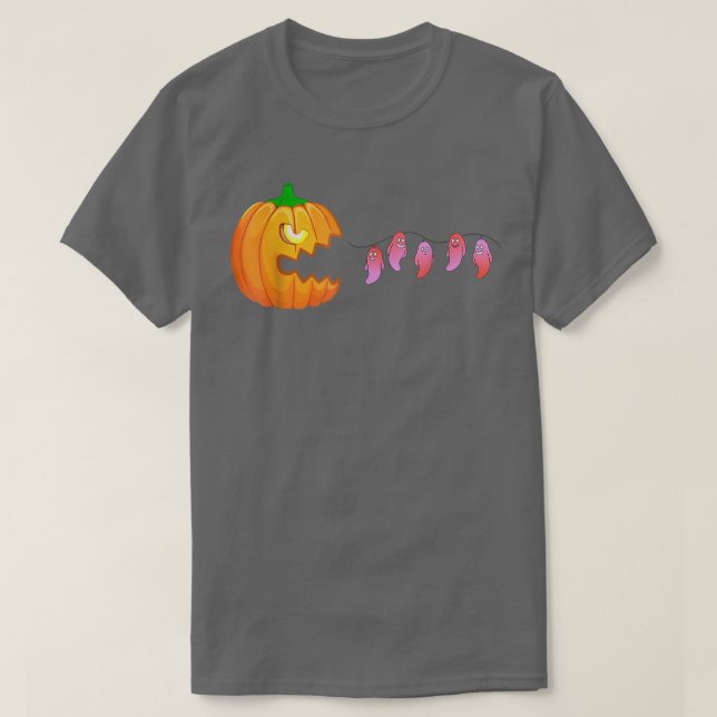 Halloween Pumpkin Funny Spöken Boys Kids Women Man T Shirt (Design framsida)
