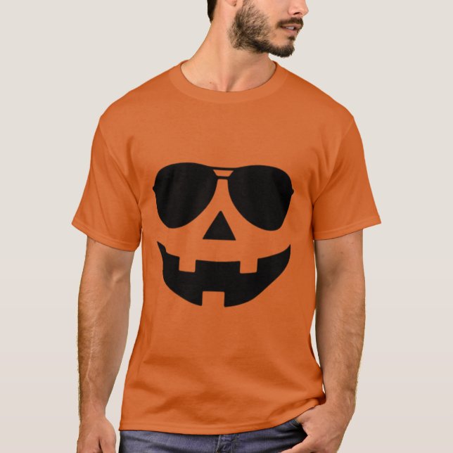 Halloween Pumpkin Funny   T Shirt (Framsida)