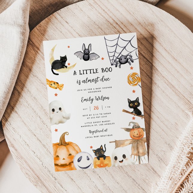 Halloween Pumpkin Ghost A Little Boo Baby Shower Inbjudningar (Skapare uppladdad)