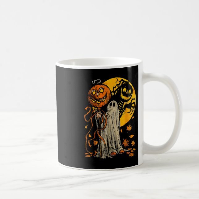 Halloween Pumpkin Ghost Autumn Kaffemugg (Höger)