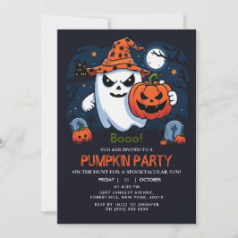 Halloween Pumpkin Ghost Inbjudningar