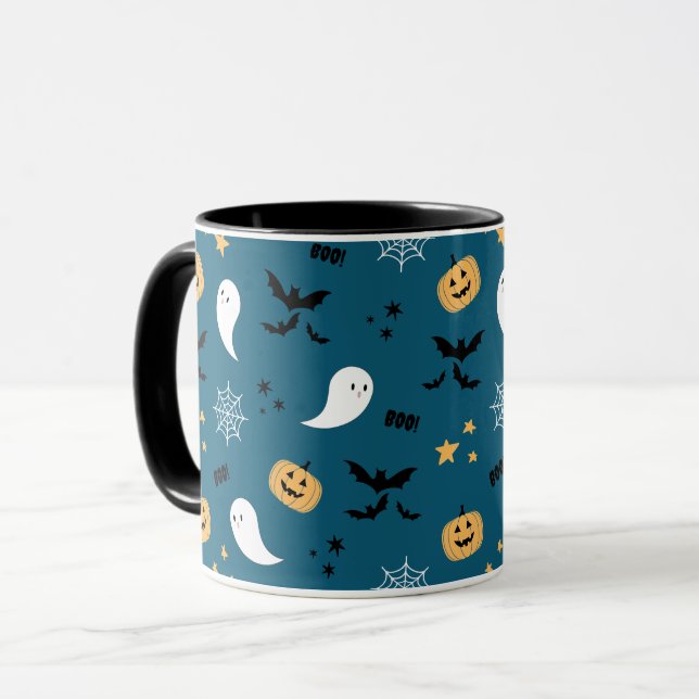 Halloween Pumpkin Ghost Mugg (Framsida vänster)