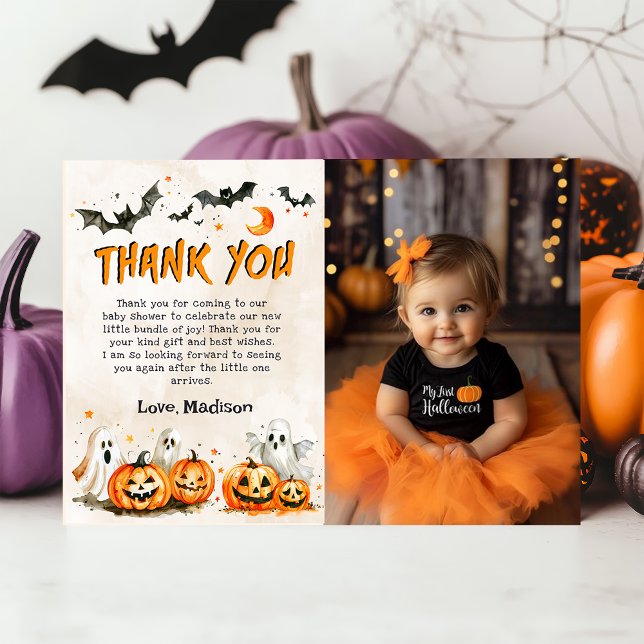 Halloween Pumpkin Ghost Party - tackkort Tack Kort (Skapare uppladdad)