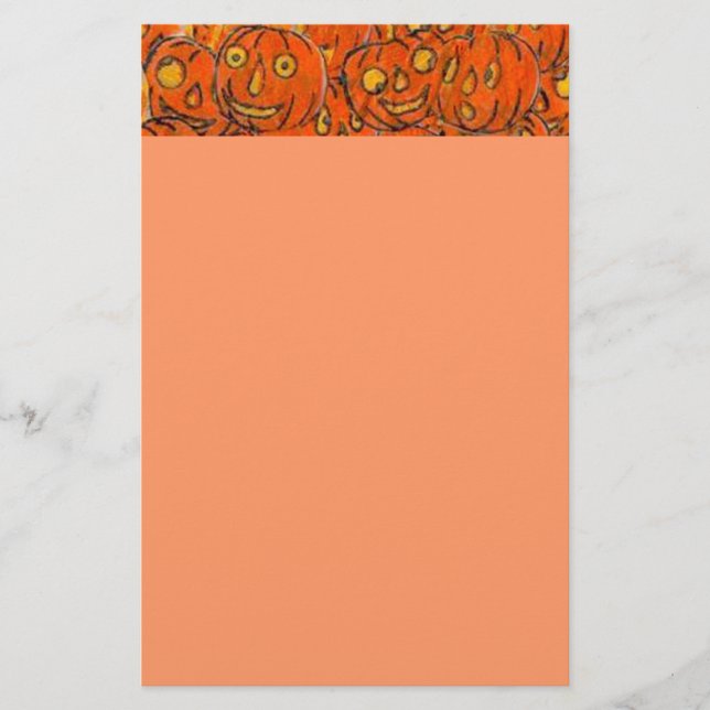 Halloween Pumpkin Gräns Brevpapper (Framsida)