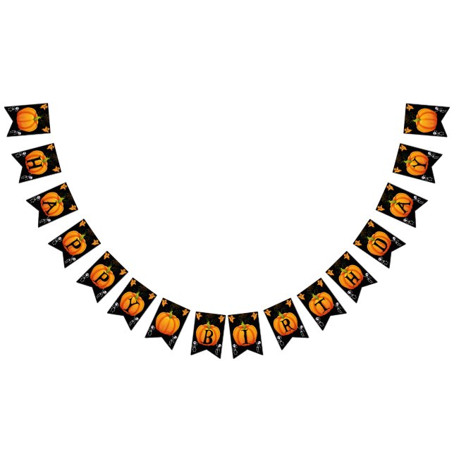 Halloween pumpkin grattis på födelsedagen vimplar (Alla)