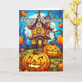 Halloween Pumpkin & Haunted House Kort