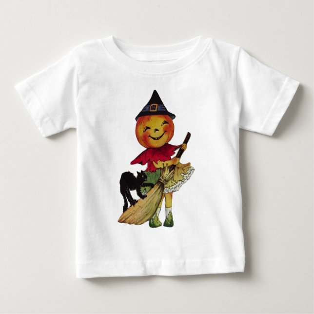 Halloween Pumpkin Head Witch Långärmad Top Tee (Framsida)