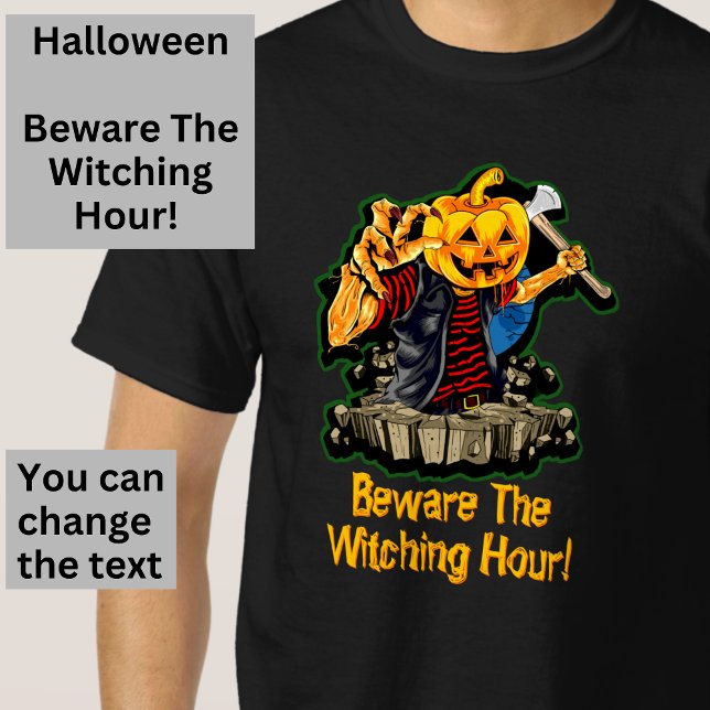 Halloween Pumpkin Head Zombie Ax Killer - Var förs T Shirt (Skapare uppladdad)